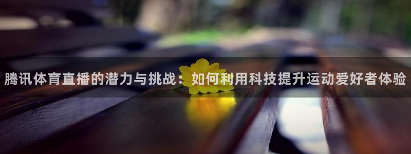 说球帝最新版：腾讯体育直播的潜力与挑战：如何利用科技提升运动爱好者体验